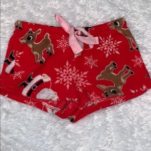Fluffy Christmas Pajama Shorts